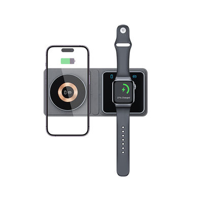 Καλή τιμή Γκρι All-In-One ασύρματο φορτιστή Magsafe ασύρματο φορτιστή για τηλέφωνο ακουστικά ρολόι σε απευθείας σύνδεση