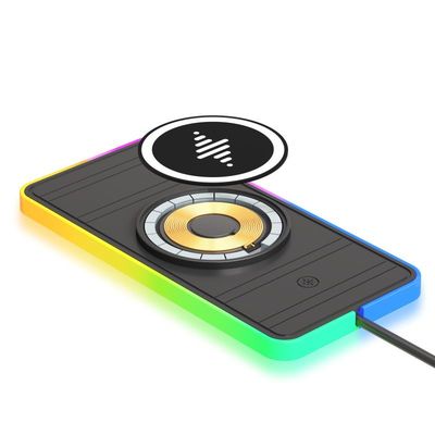 Καλή τιμή 15W Car Wireless Charging Pad RGB LED Qi Apple Samsung Earbuds Μη ολισθητικό φορτιστή τηλεφώνου iPhone 17/16/15, Samsung S25 σε απευθείας σύνδεση
