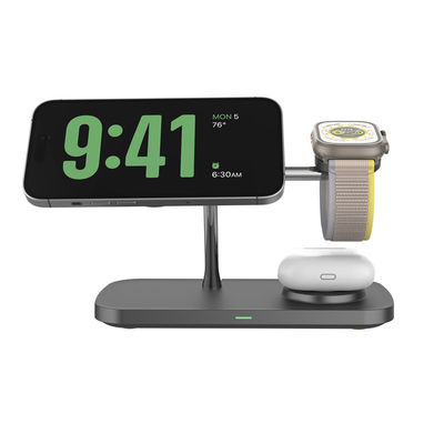 Καλή τιμή 15W γρήγορο Zinc Alloy QI2 Πολυλειτουργικό ασύρματο φορτιστή Μαγνητικό Μαύρο λευκό σε απευθείας σύνδεση