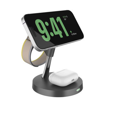 2025 T269D Μαγνητική ταχεία φόρτιση 15W/10W/7.5W/5W Ρυθμίσιμη στήριξη 4 σε 1 ασύρματη φορτιστή