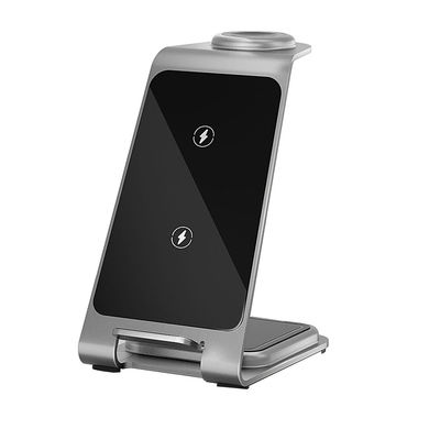 Καλή τιμή 3 σε 1 Αλουμινίου Ασύρματη Θέση φόρτισης για iPhone / Samsung USB C Διασύνδεση σε απευθείας σύνδεση