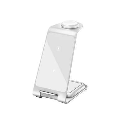 Καλή τιμή Αλουμίνιο 3 σε 1 Ασύρματο σταθμό φόρτισης για iPhone Samsung Qi τηλέφωνα Πέντε χρώματα σε απευθείας σύνδεση