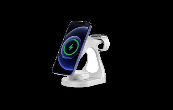 Καλή τιμή Y008 4 σε 1 έξυπνο μαγνητικό ασύρματο σταθμό φόρτισης, Ντόλφιν στυλ Y008 4 σε 1 ασύρματο φορτιστή για την Apple σε απευθείας σύνδεση