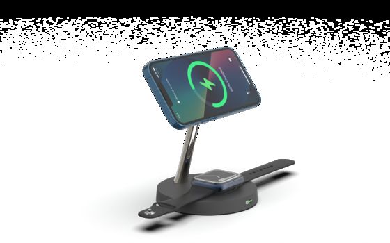 Καλή τιμή Ασύρματο φορτιστή Apple T268C OEM/ODM 15W Ασύρματο ταχεία φόρτιση Μαύρο σταθμό φόρτισης σε απευθείας σύνδεση