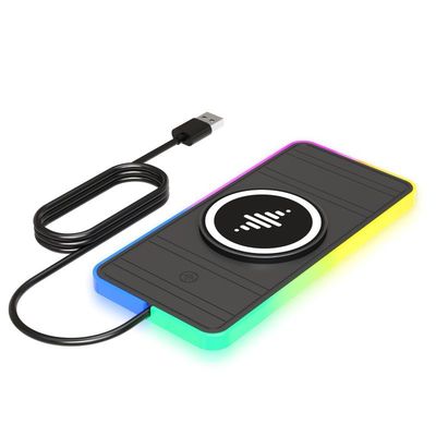 Καλή τιμή Μαύρο RGB ασύρματο φορτιστήριο αυτοκινήτου για Apple iPhone/Watch 9V/2A Προστασία ισχύος εισόδου σε απευθείας σύνδεση