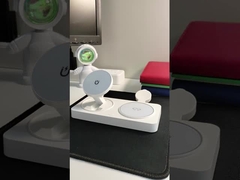 Πλαστικός 3 σε 1 ταξιδιωτικός ασύρματος φορτιστής με φωτεινό σχεδιασμό 1w για φόρτιση τηλεφώνου iwatch ακουστικά