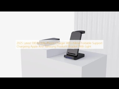 2025 Τελευταίο φορτιστή κινητών τηλεφώνων S90 ABS + μεταλλική αναδιπλούμενη υποστήριξη φόρτισης Προϊόντα Apple και Samsung Κράτη με φως